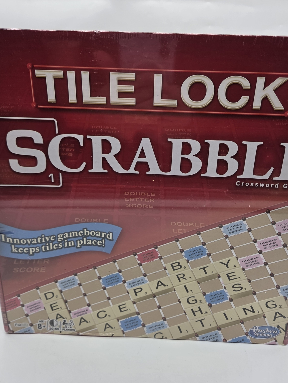 Hasbro Scrabble Tile Lock Board Game - Red and Tan